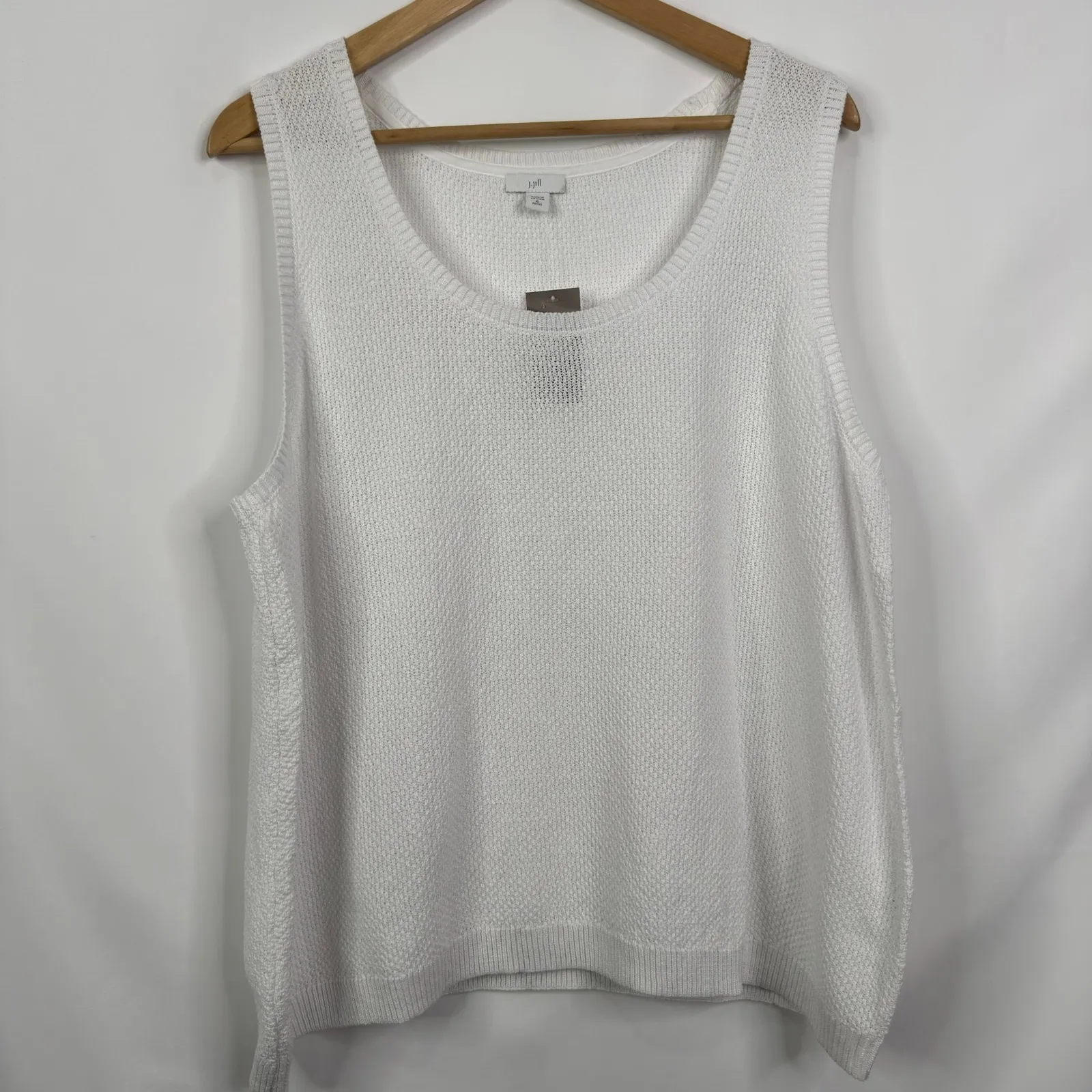 J Jill Petite White Textured Sweater Tank Size XL NWT - Image 3