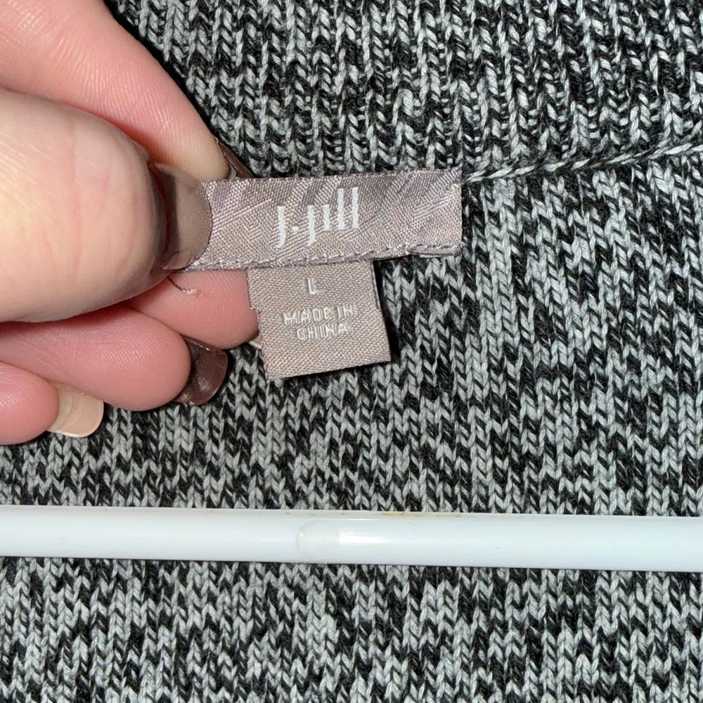 Women’s j. Jill Gray marled knit full zip collared sleeveless sweater vest large - Image 3