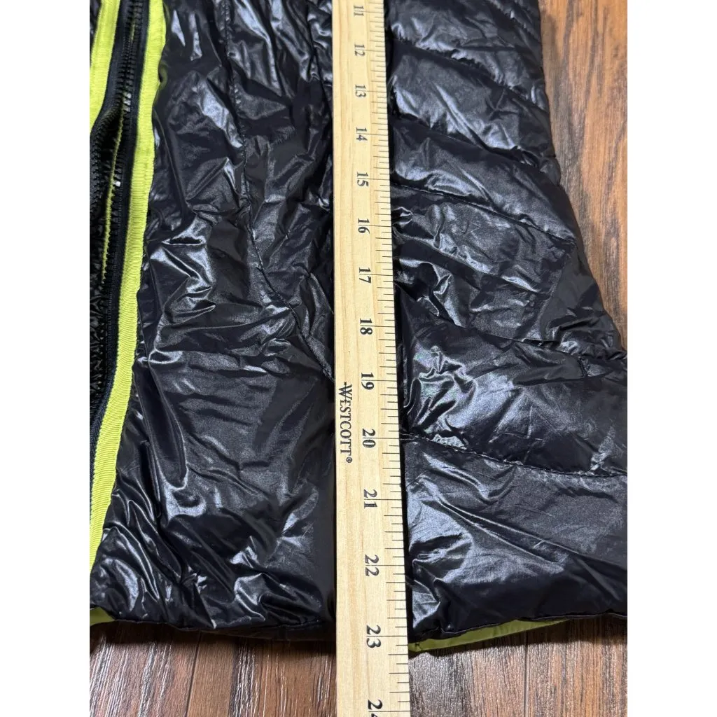 HALIFAX Women Black Puffer Vest Neon Trim Lightweight Zip Down Insulated Winter Green Size L - Image 8