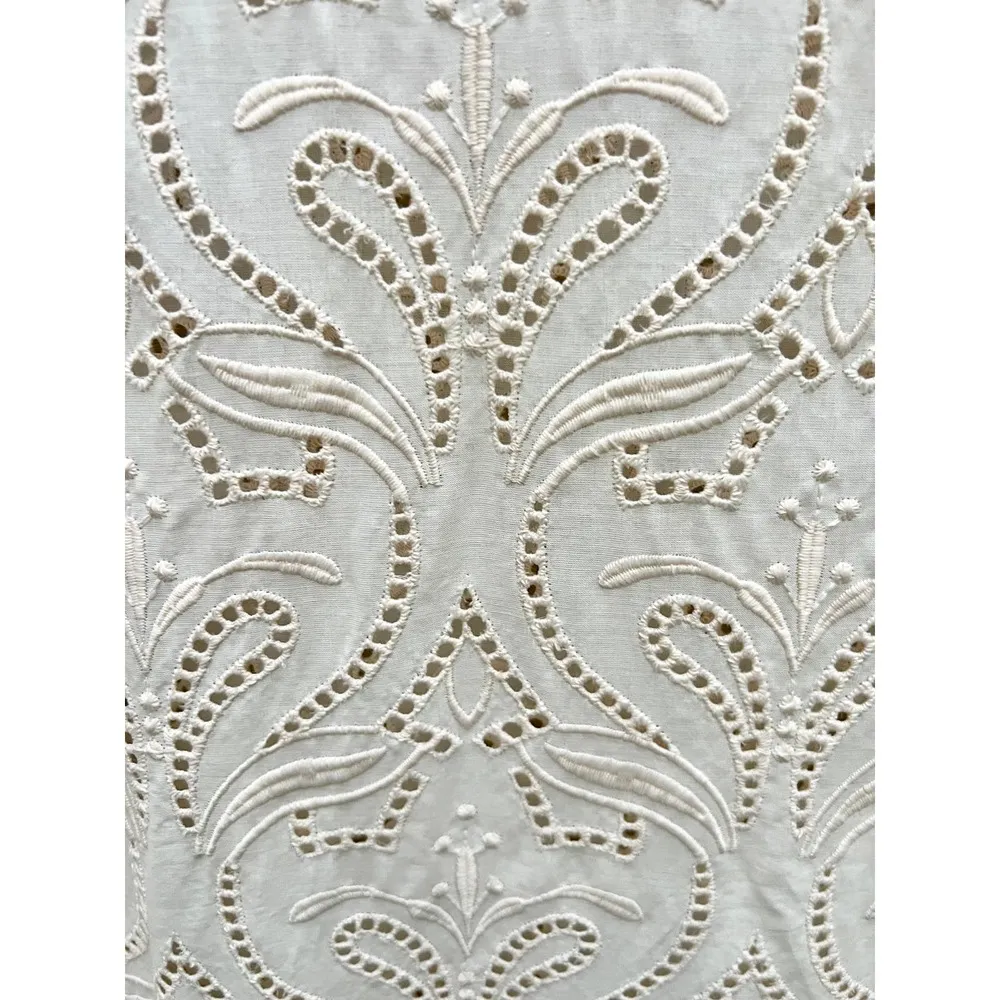 NWT Ottod'Ame 3/4 Bell Sleeve Eyelet Julep Midi Dress Cream Women's Size US 10 - Image 5