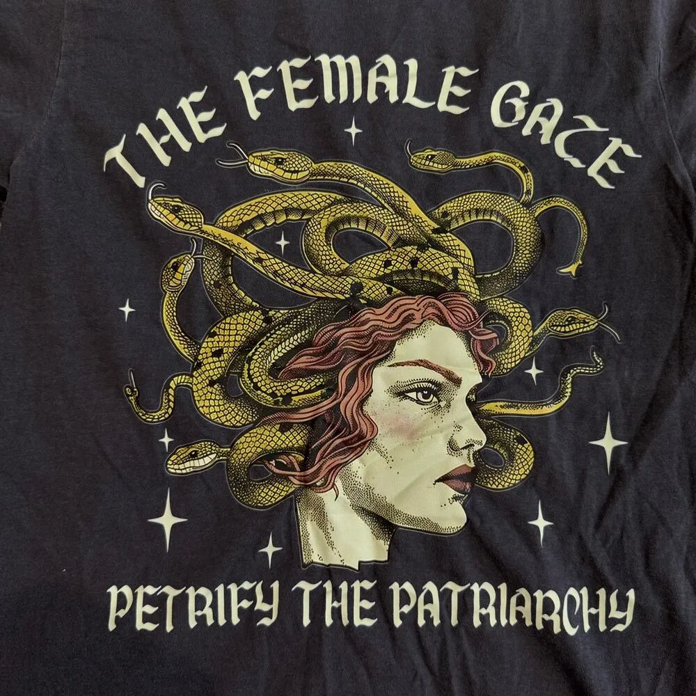 The Female Gaze Medusa Petrify the Patriarchy in Gray, Size S​ Gray - Image 2