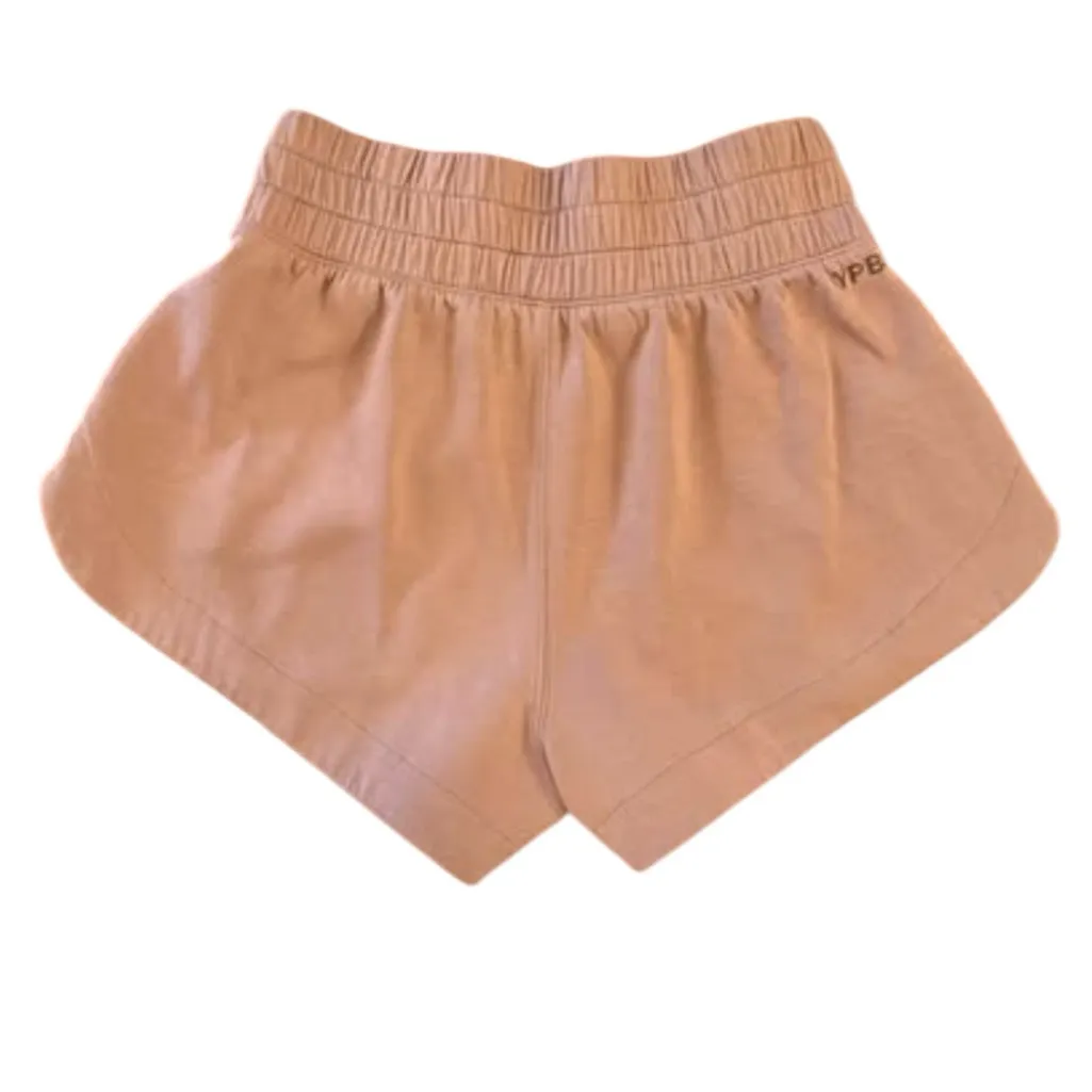 ABERCROMBIE & FITCH YPB High Waisted Athletic Shorts Size Small Tan - Image 2