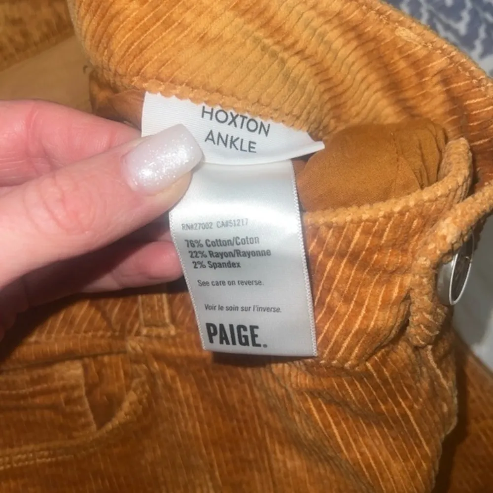 Paige‎ Hoxton Ankle Corduroy Pants Marigold Culottes Size 32 - Image 4