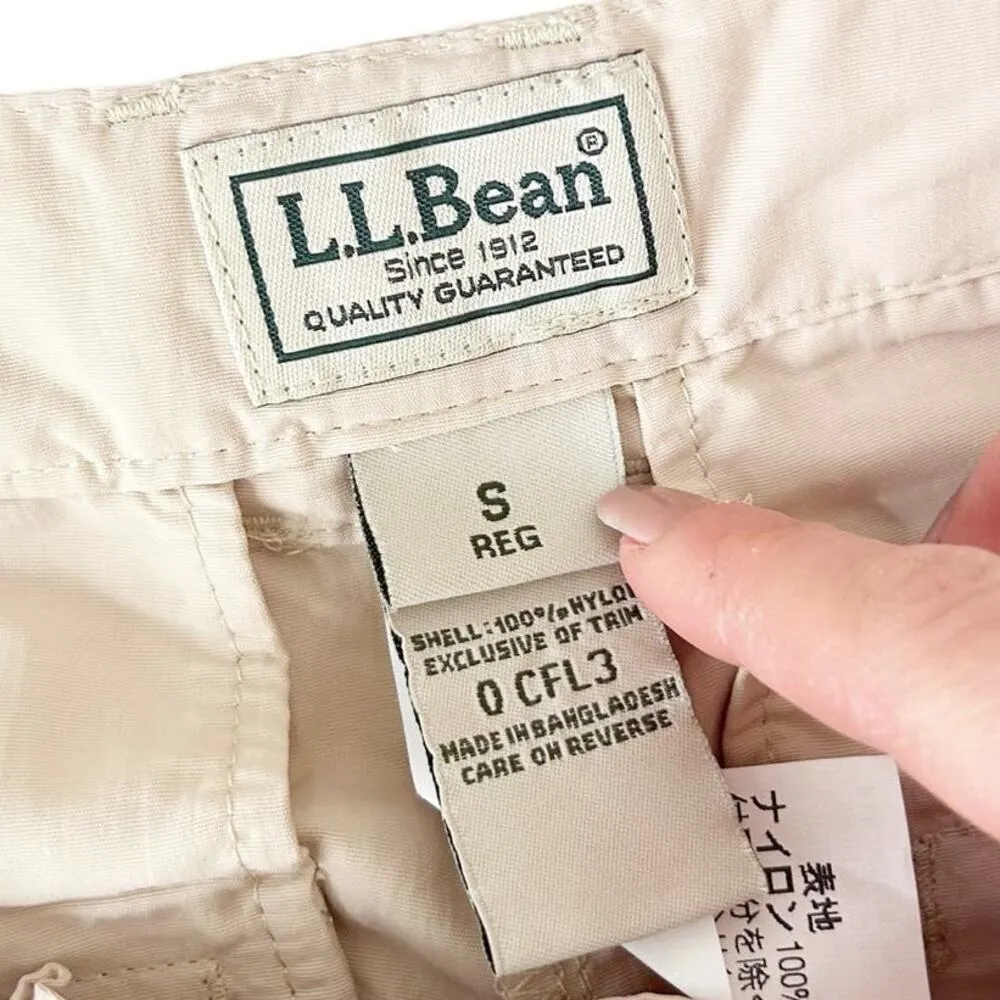 LL Bean Tan Convertible Zip Off Hiking Pants Shorts Sunsmart UPF 50+ Sz S - Image 3