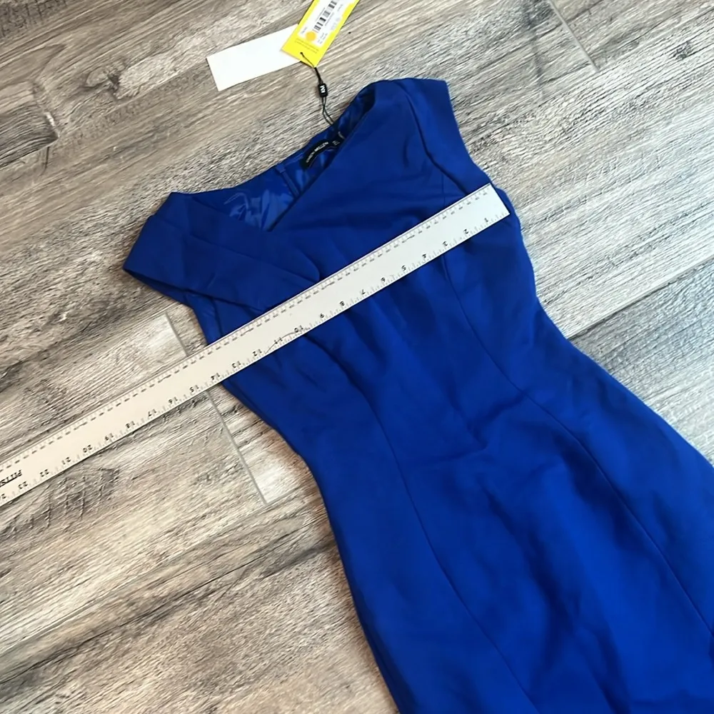 Karen Millen Tailored Pencil Sheath Dress Sz 4 BLUE FORMAL CASUAL NWT #179 - Image 6
