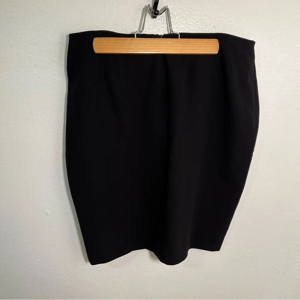 Vintage DKNY Wool Pencil Skirt Black Moto - Image 8