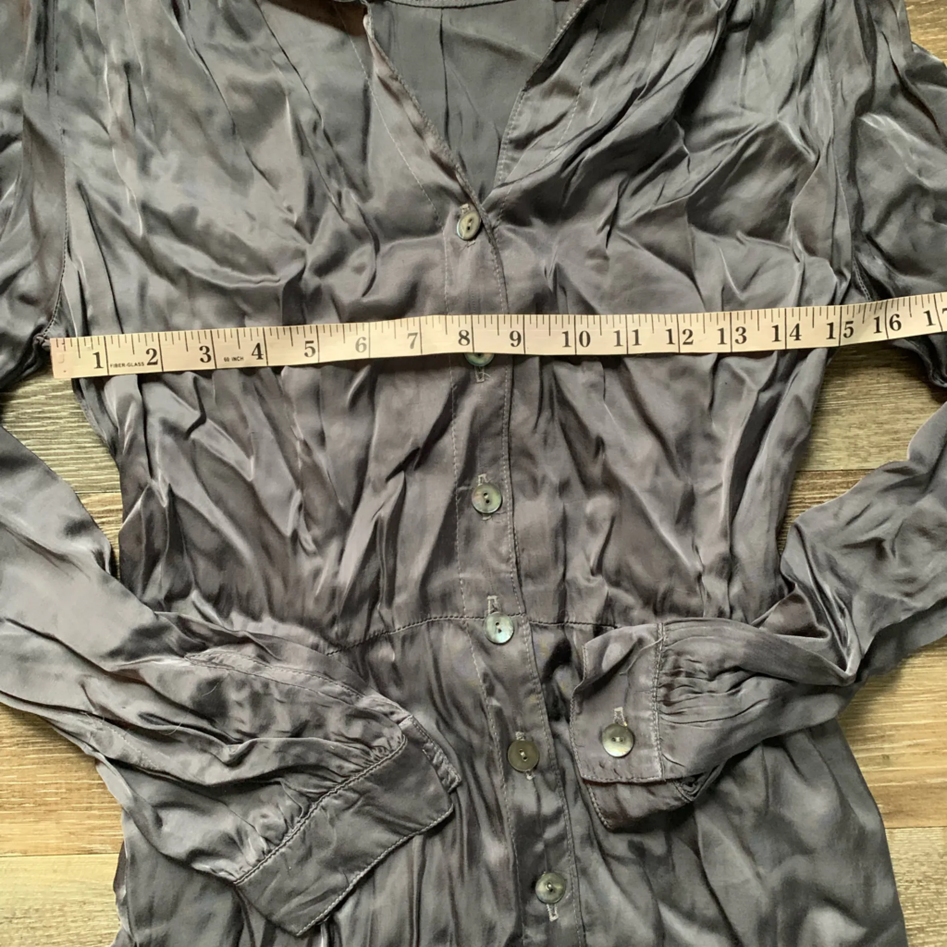 Bella Dahl Elegant Gray Silky Jumpsuit M - Image 3