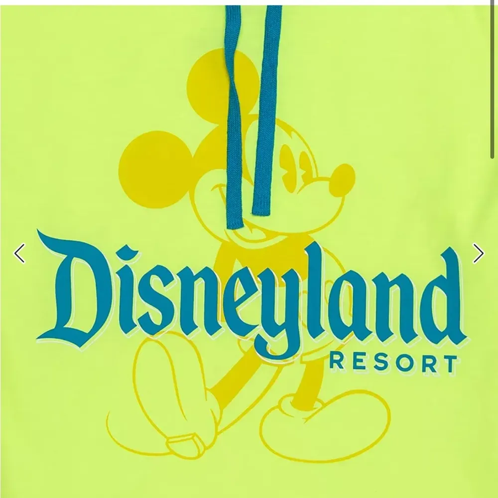 Disney Mickey Mouse Pullover Hoodie Disneyland Neon Yellow summer color Sz M - Image 2