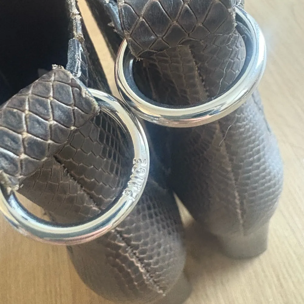 Paige Frankie Snake Skin Embossed Block Heel Booties Women’s Size 6.5 - Image 5