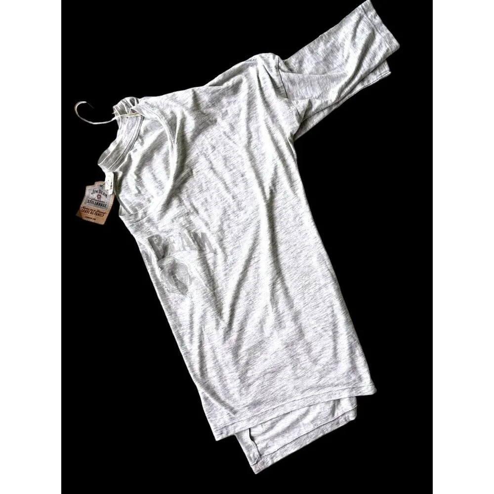 NWT Knob Hill Jim Beam Tee Top Sz M Light Gray Bourbon Whiskey Logo Drop… - Image 10