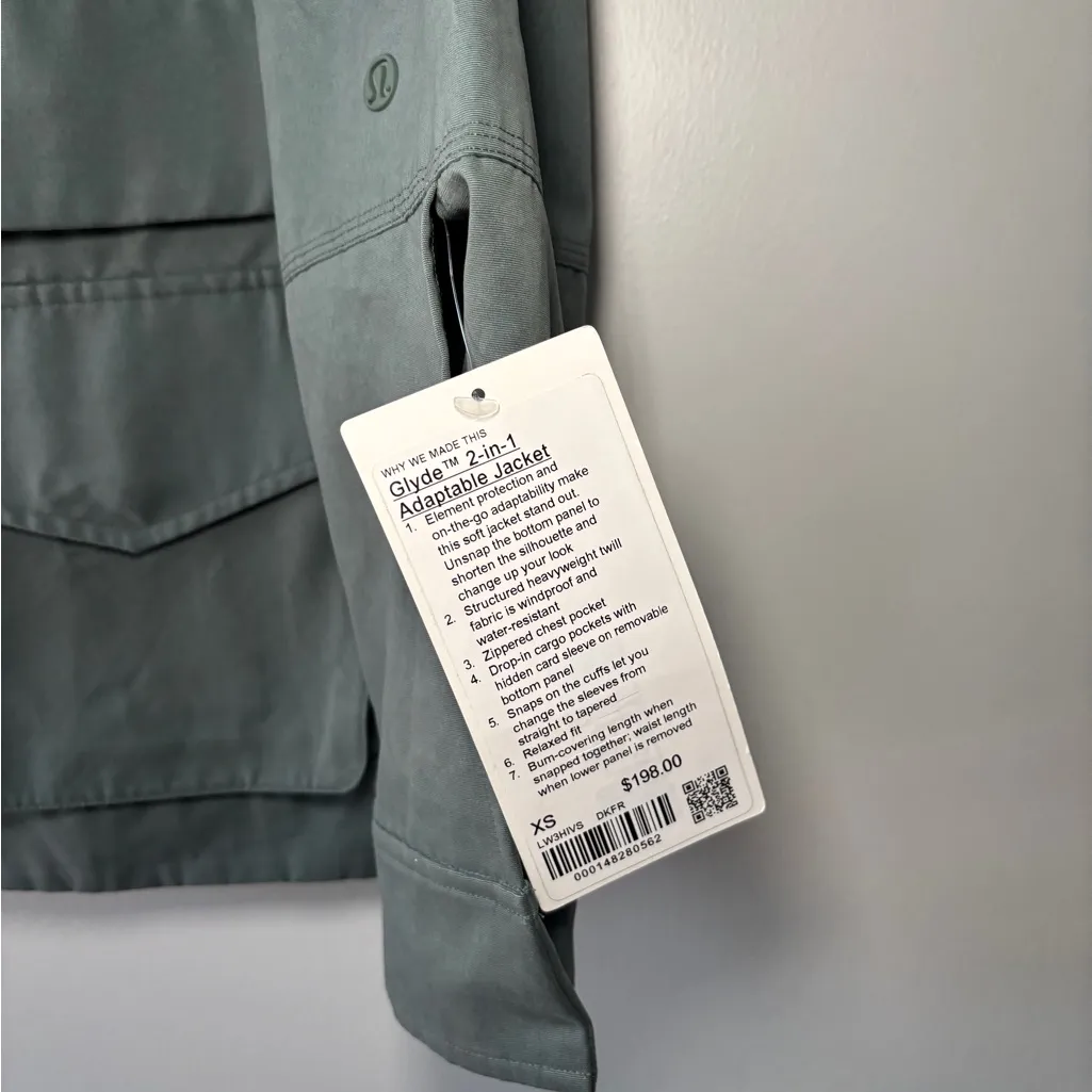 NWT Lululemon Glyde 2-in-1 Adaptable Jacket in‎ Dark Forest Size XS - Image 11