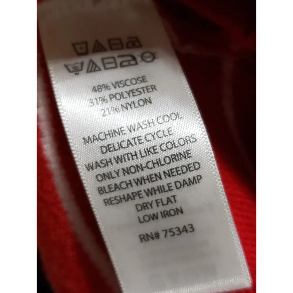 Tahari Women's Red & White Viscose Round Neck Long Sleeve Pullover Sweater XS - Image 9