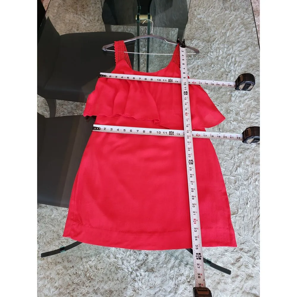 Maeve Shift Dress Womens 4 Pink Lined Lace Straps Tiered Anthropologie Back Zip - Image 7