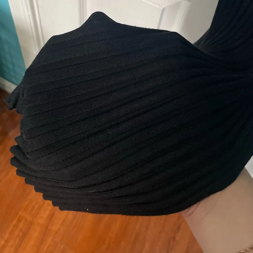 Black Ribbed Bodycon Dress - Image 3