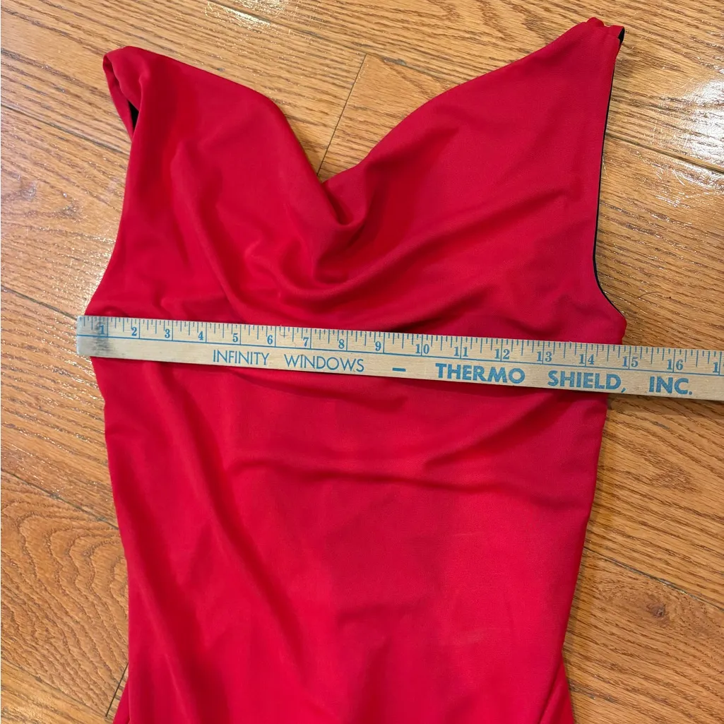 Express Red Cowl Neck Sleek Cocktail Dress – Sexy Holiday / Valentine’s Look 1/2 - Image 3