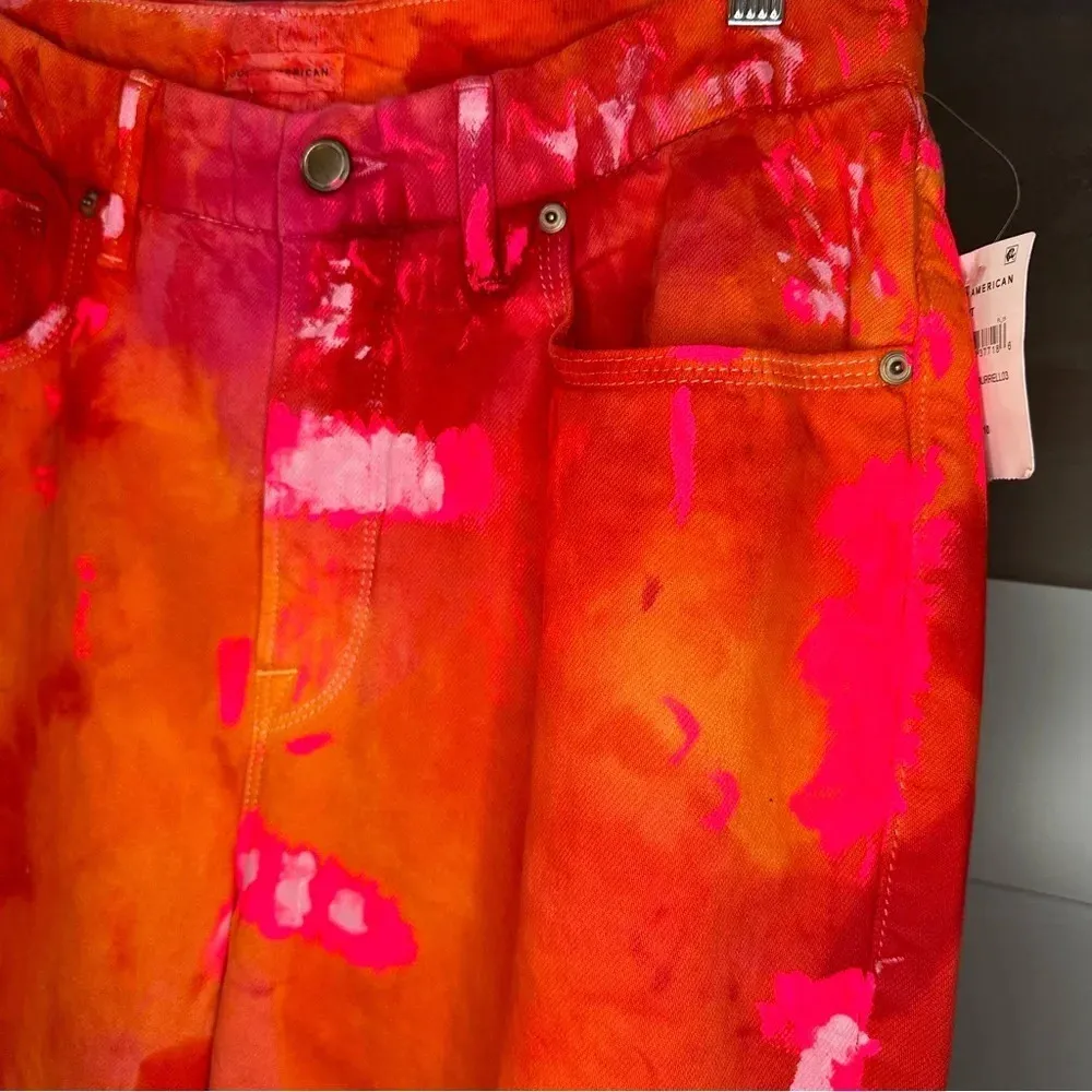NWT Good American Jeans PRENTIS BURRELL Tie Dye Painted 90’s High Waist Sz 10/30 - Image 12
