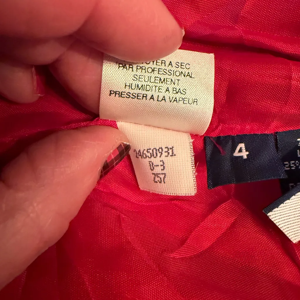 Liz Sport  Red Brown Equestrian Plaid Lined Wool Blend Riding Jacket Blazer 4 S - Image 11