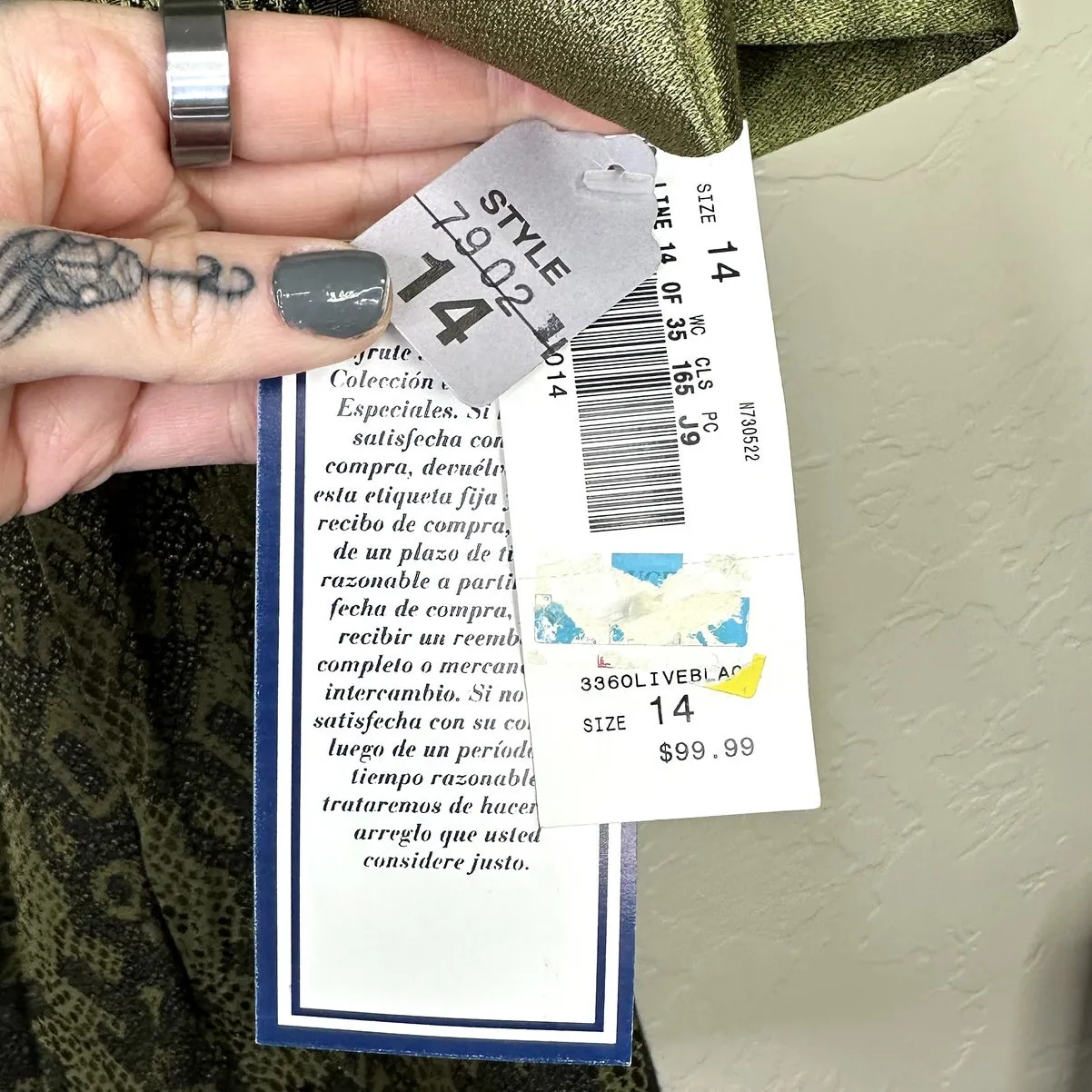 NEW Vintage R&M Richards by Karen Kwong Green Snakeskin Satin Long Blazer Jacket - Image 6