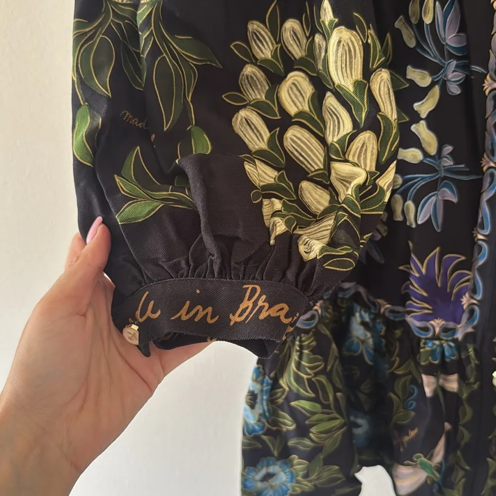 FARM RIO Black Winter Garden Mini Dress Long Sleeves, Size Medium, $248 - Image 9