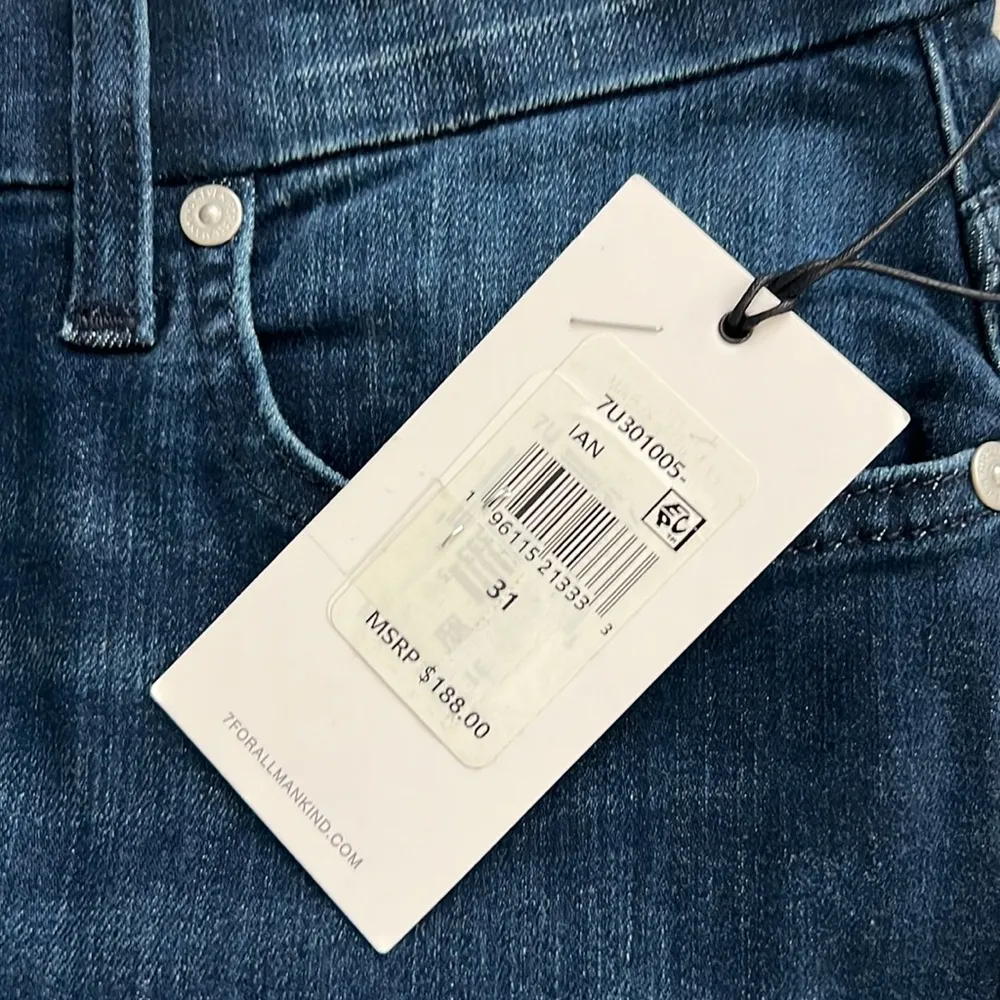 7 For All Mankind Kimmie Mid Rise Slim Straight Jeans in Dian, Size 31 NWT - Image 6