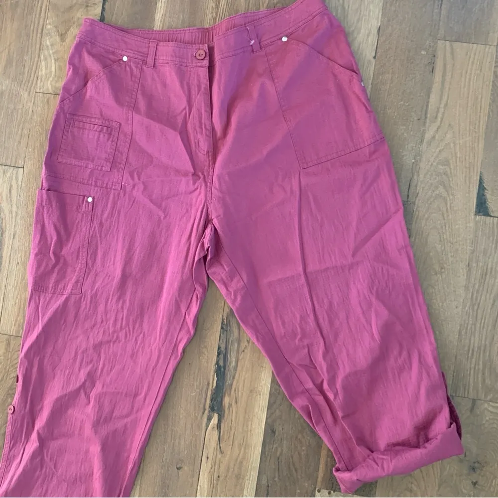 Denim & Co Purple Cotton/Spandex Pants Size 1X - Image 6
