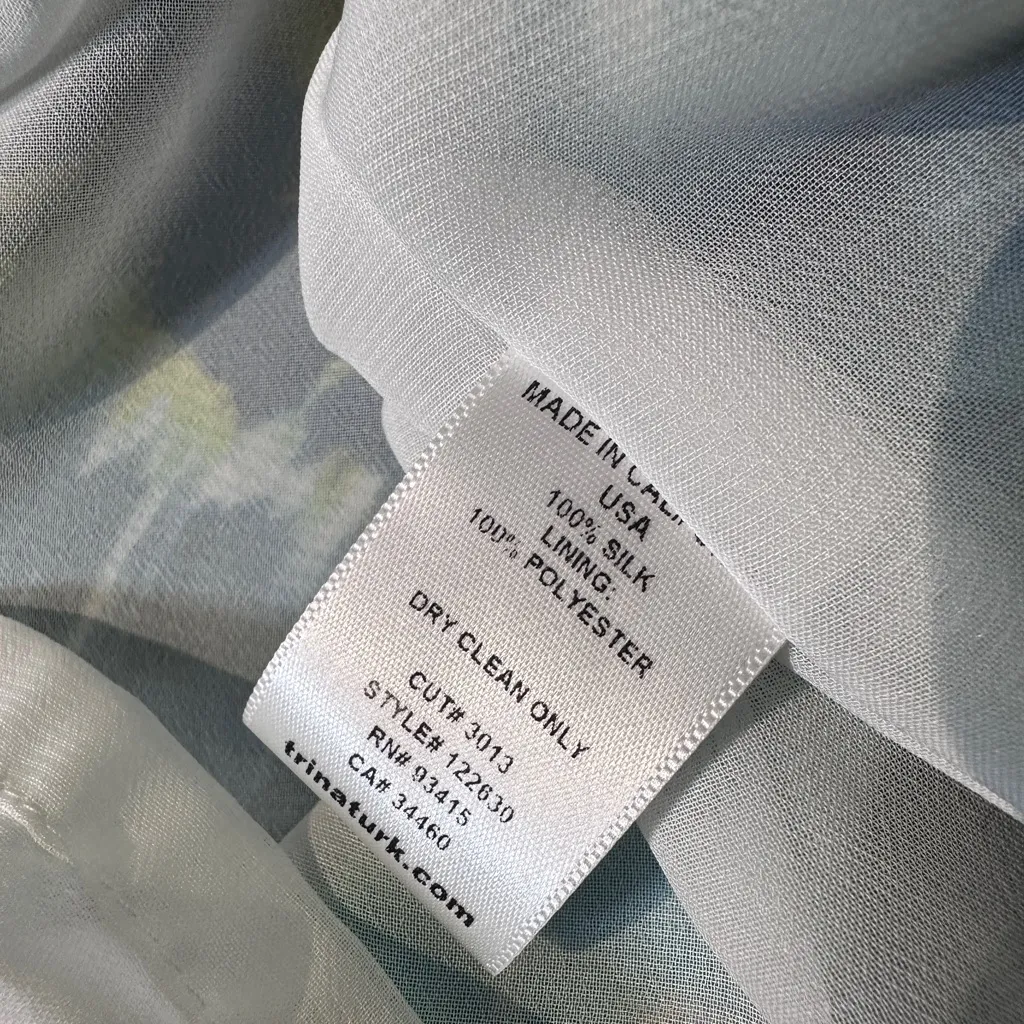 TRINA TURK Silk Dress One Shoulder Size 0 Abstract dopamine Joyful‎ Resort - Image 14