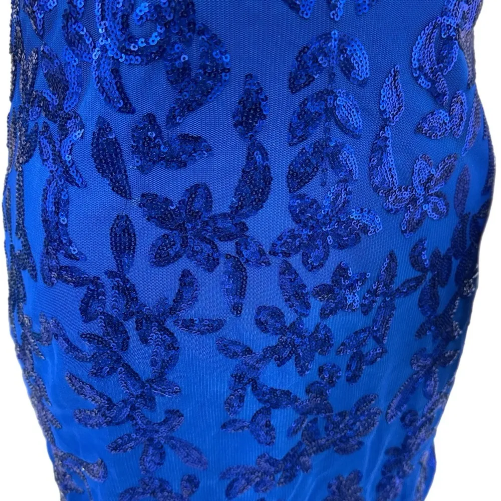EAST COAST BELLA Royal Blue Sequin Cocktail Dress Corset Back Mini Women’s Sz 2 - Image 8
