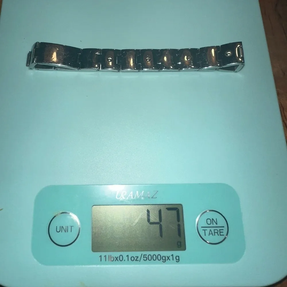 Vintage Men’s tennis bracelet two tone silver and gold long 9”wide 1.5 cm - Image 2