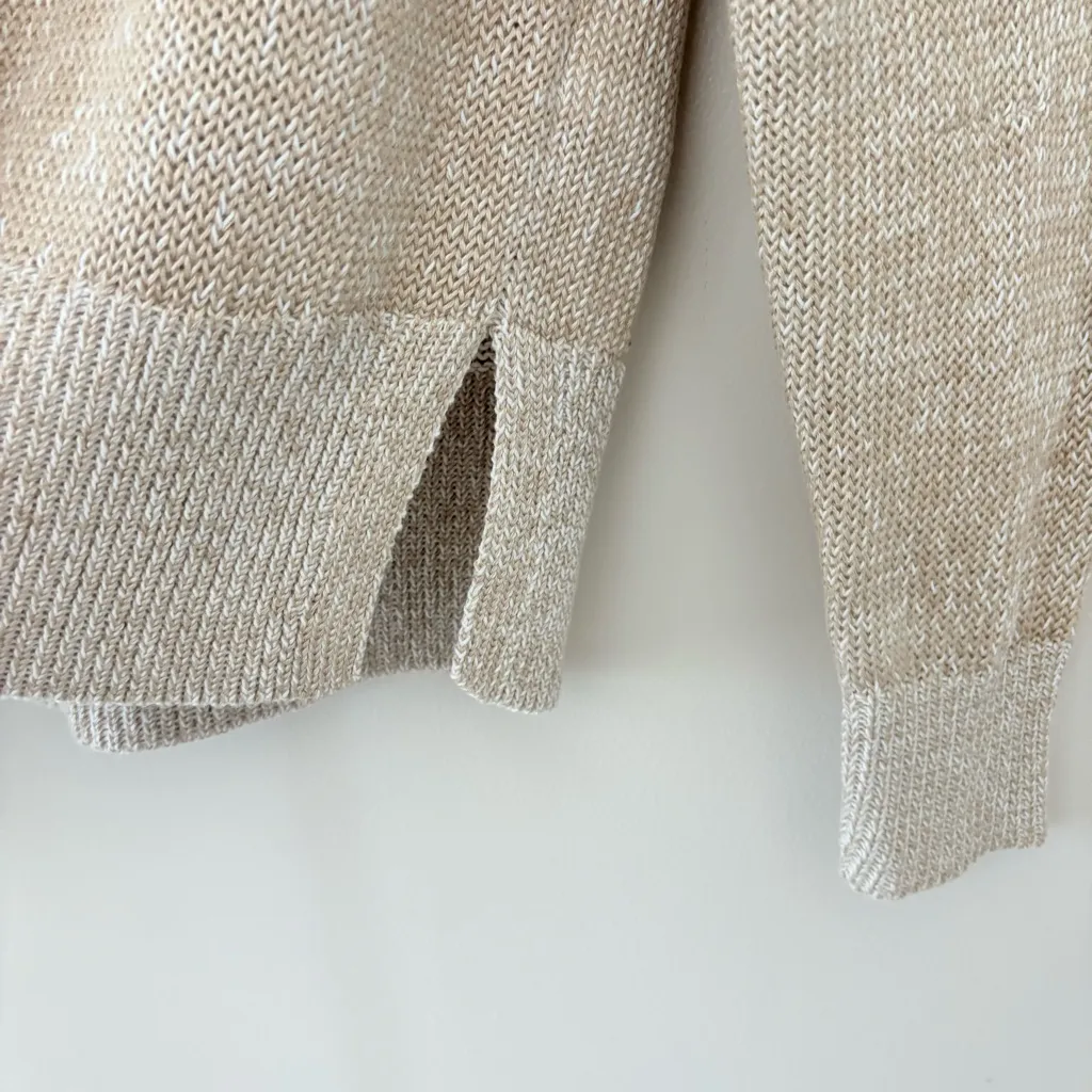 J Crew Relaxed cotton-linen blend beach sweater Knit Pullover Crewneck Size XS - Image 10