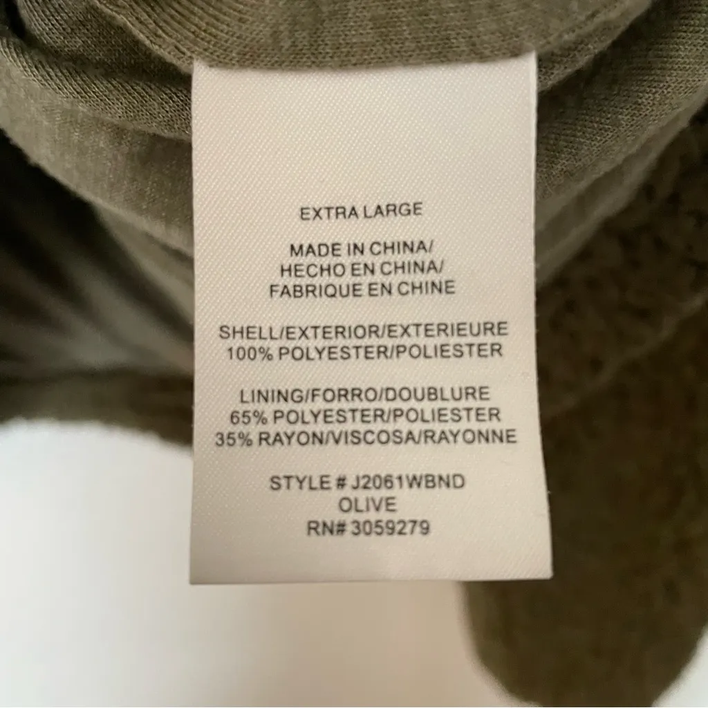 Thread & Supply Quarter Zip Teddy Sherpa Olive Green Pullover Coat Jacket XL - Image 11