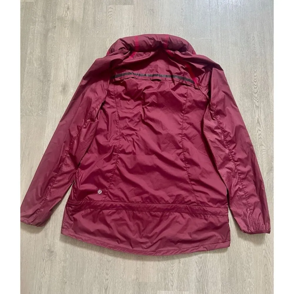 Lululemon Miss Misty Pullover Stow Hood 1/2 Zip Size 10 Rust Berry - Image 7