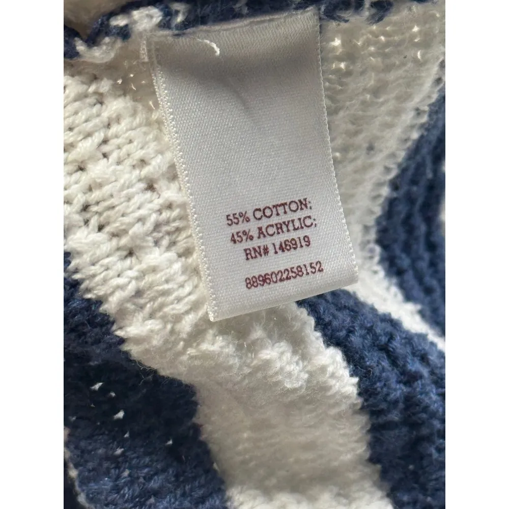 SO  Striped Knit Sweater Cold Shoulder Long Sleeve Pullover Top M - Image 7