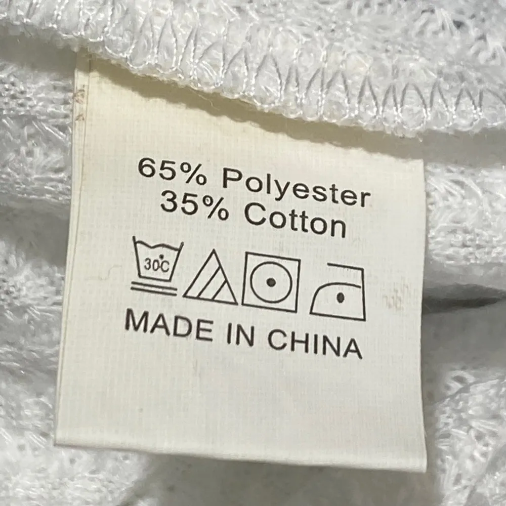 Love + Harmony White Waffle Pattern & Blue Tie Dyed Long Sleeve Side Tie Blouse - Image 9