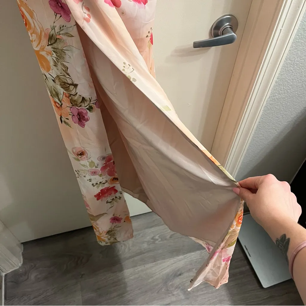 NWT Azazie Mai Abstract Bouquet Floral Sheath Pleated Chiffon Dress Size US A0 - Image 8