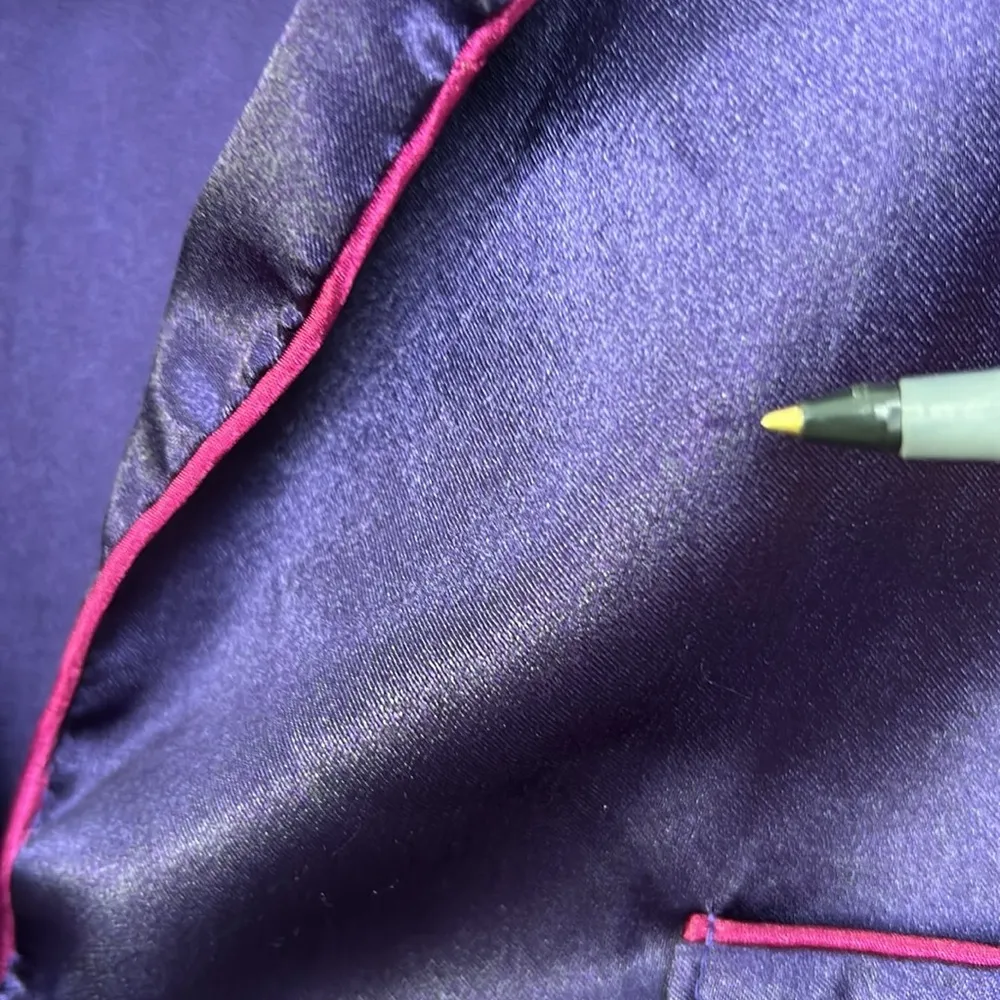 Oscar de la Renta| Pink Label Royal Purple Pajama Top Only sz Small - Image 7