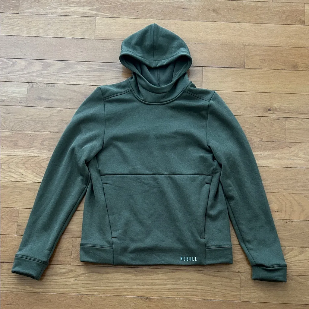 NOBULL Performance Fleece Hoodie Green Sweatshirt - Image 2