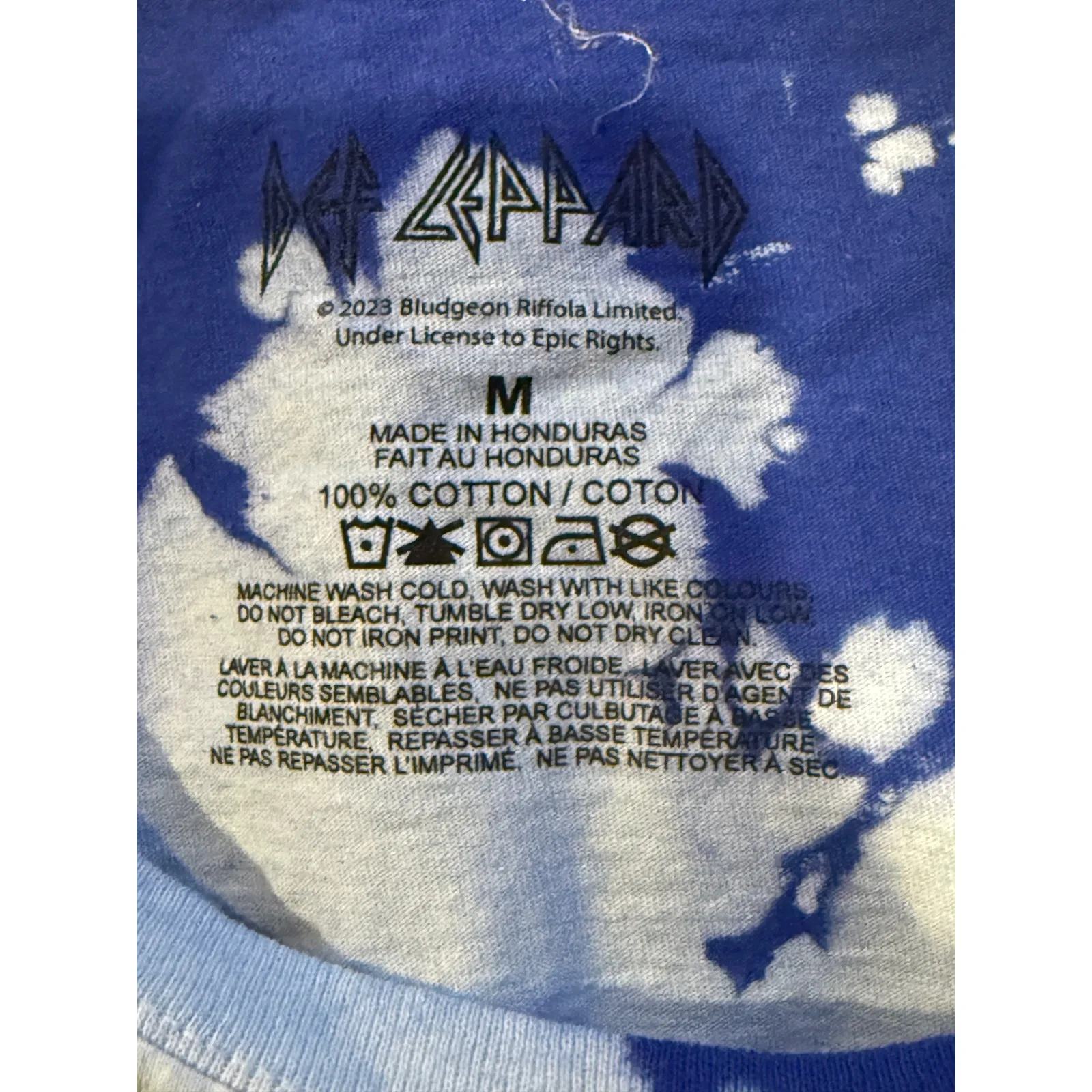 Def Leppard Vintage Style High N Dry Tie Dye Tiger Graphic Unisex T Shirt M Blue - Image 8