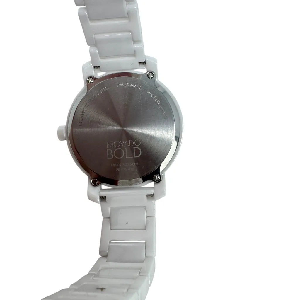 Movado Bold Evolution 2.0 Womens Watch with White Dial & White Ceramic Bracelet - Image 10