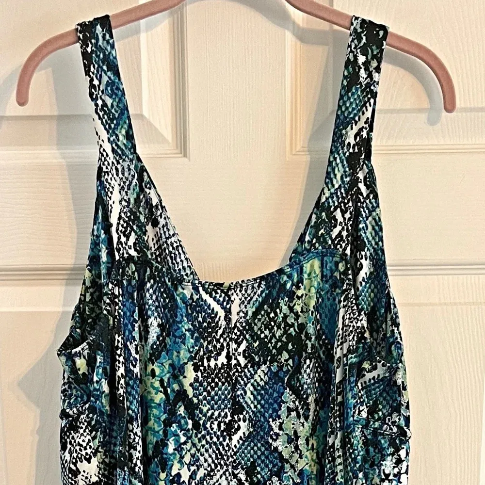 Covington  Maxi Dress 1X Sleeveless Plus Size Stretch Abstract - Image 7