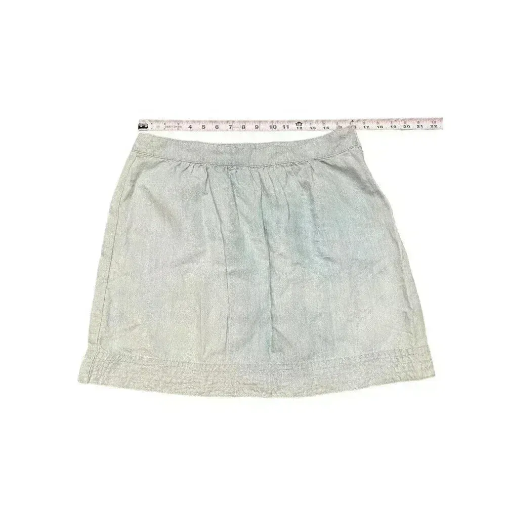 Ann Taylor LOFT Linen Denim Blend‎ Skirt Womens Size 10 Petite Blue Casual NWT - Image 3