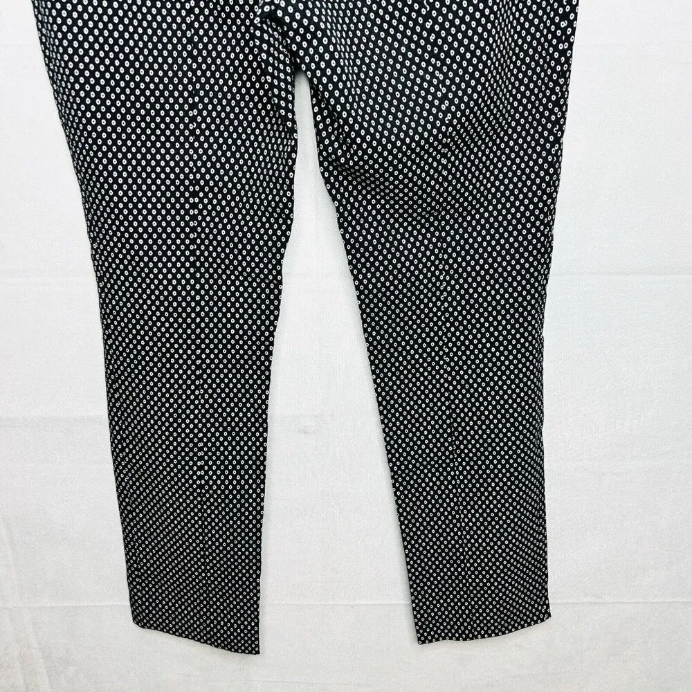 Anthropologie The Essential Slim Pants Size 6 (30x26.5) Black White Polka Dot - Image 7
