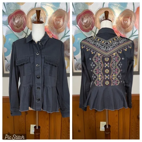Adorable Knox Rose Embroidered Peplum Jacket! - Image 2