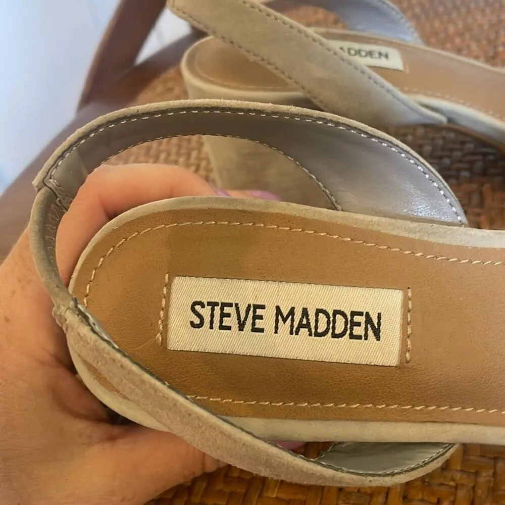 Steve Madden Grey Suede Day sling back pumps 6 - Image 8
