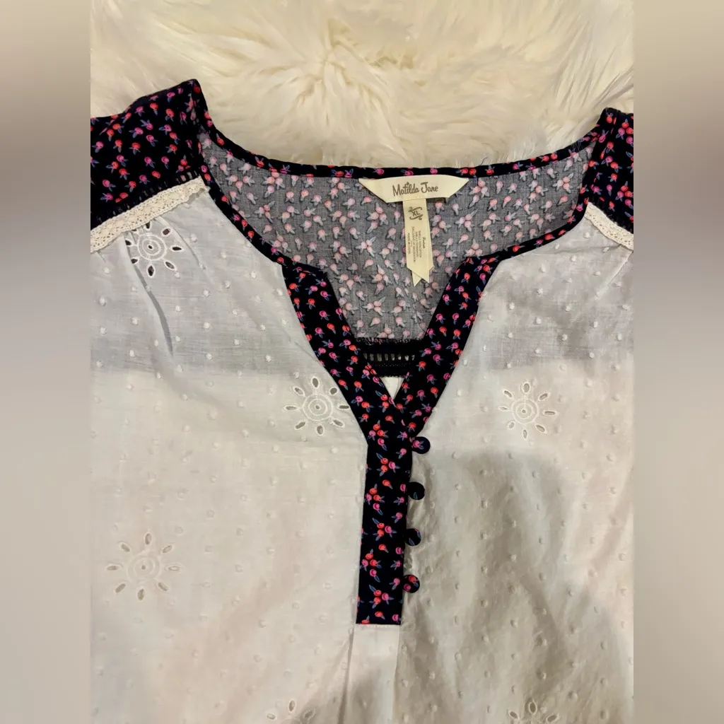 Matilda Jane SNOW GLOBE TUNIC • White • Embroidered •Swiss Dot • XL - Image 6