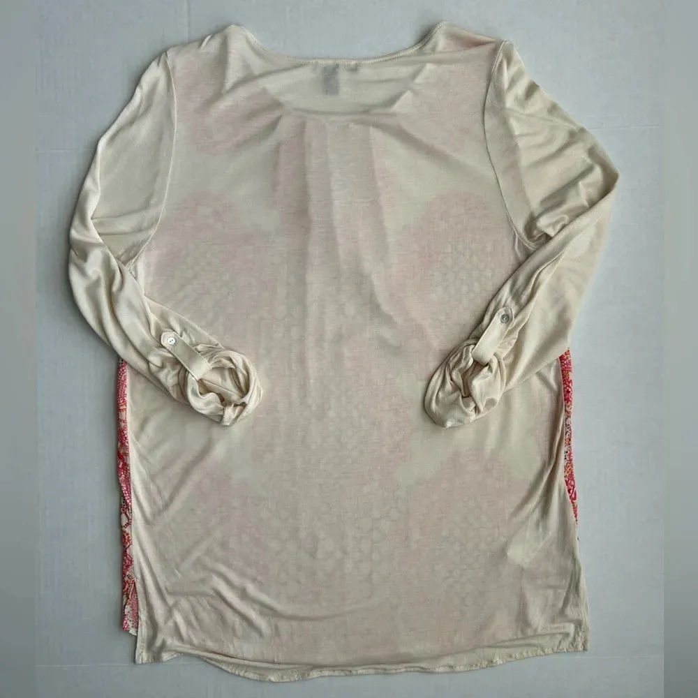 Mango Casual Women's Pink Patterned Long Sleeve‎ Top Medium - Image 4