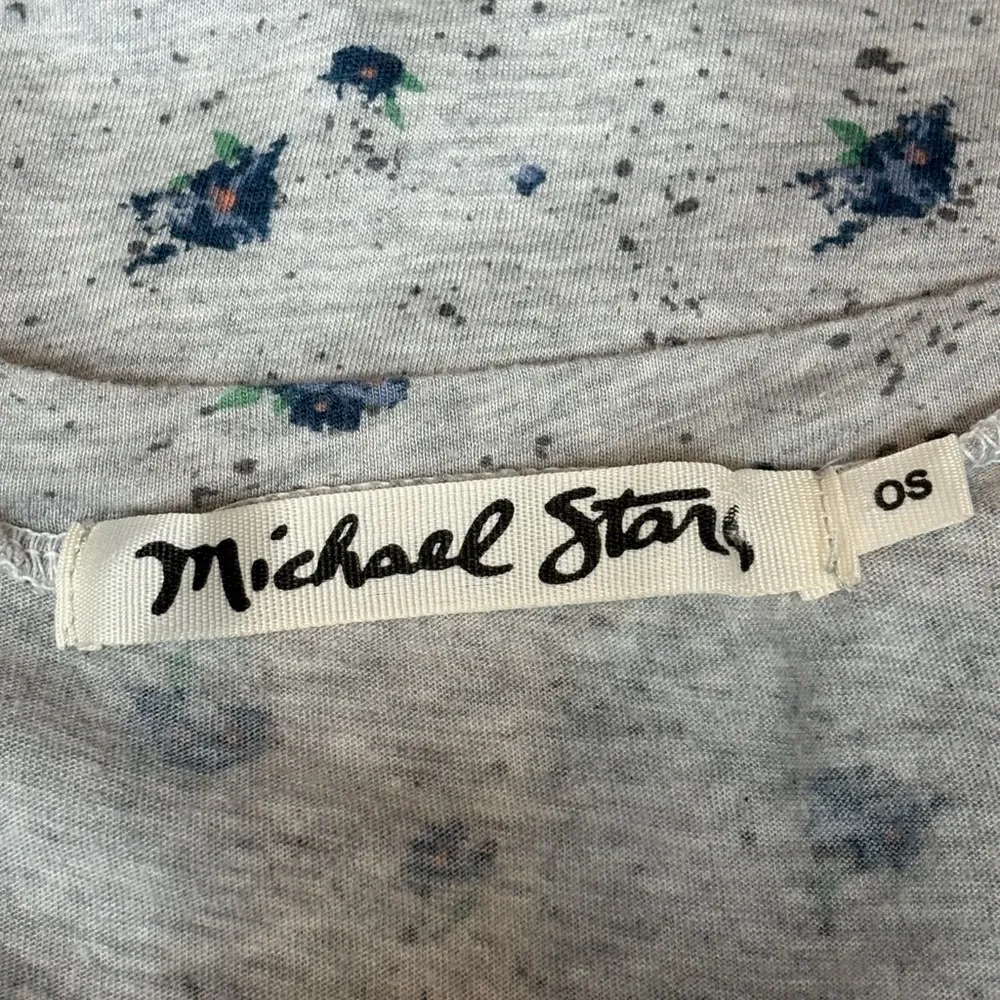 Michael stars comfy cozy casual modal cotton grey floral long sleeve sz one size - Image 2