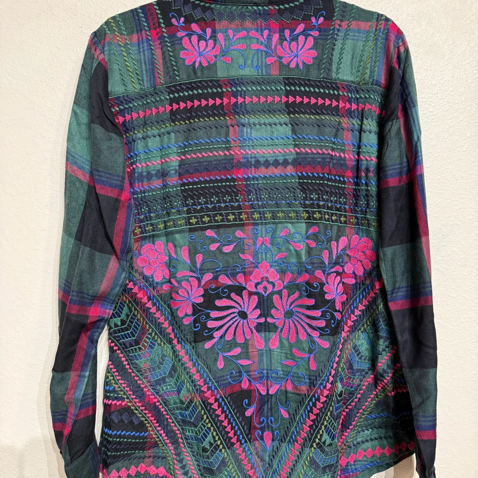 Tolani Collection Harlow Forest Green Plaid Blouse Sz XXS NWT - Image 10