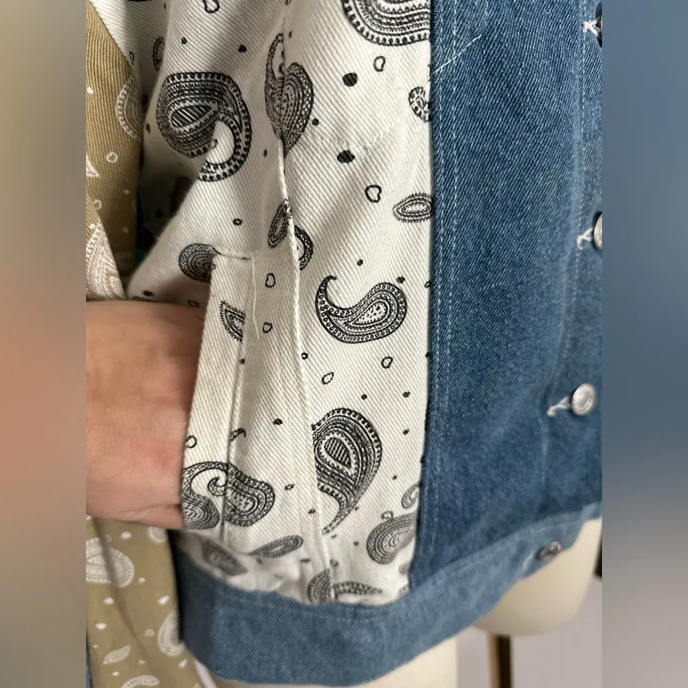 Signature8 Paisley Patchwork Denim Jacket (682) - Image 6