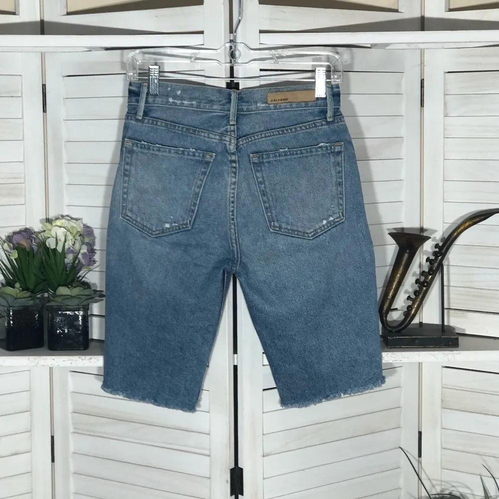 GRLFRND Beverly Distressed Light Blue Bermuda Shorts 25 - Image 2