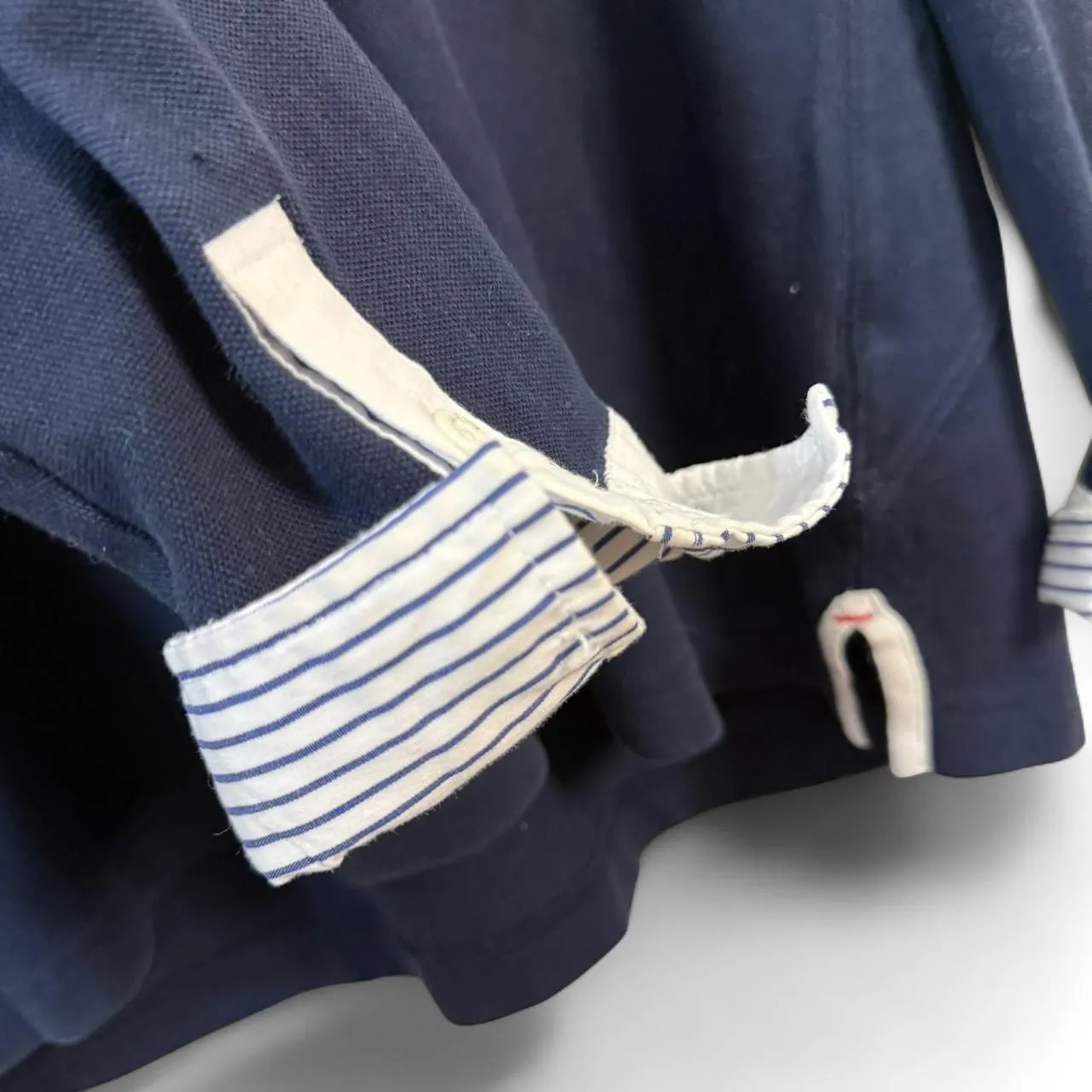 Vintage Nautica Navy Academia Preppy Long Sleeve Polo shirt with Elbow Patches - Image 5